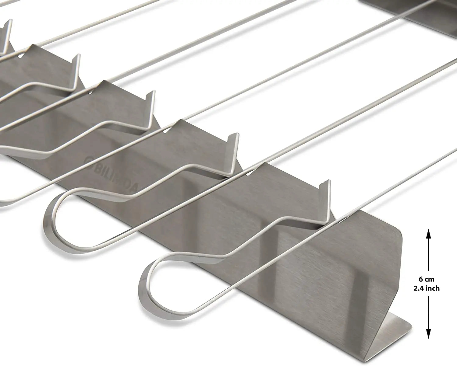Stainless Steel Adjustable Elevated Barbecue Skew Holder for 6  - Perfect for Shish Kebab, Smoker Grill Oven Pattan Australia